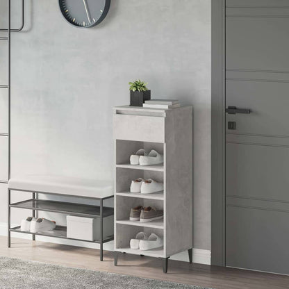 vidaXL Shoe Rack Concrete Grey 40x36x105 cm Engineered Wood