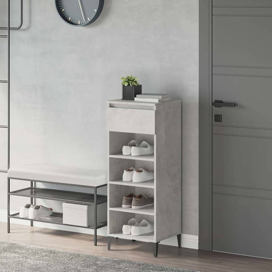 vidaXL Shoe Rack Concrete Grey 40x36x105 cm Engineered Wood
