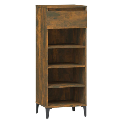 vidaXL Shoe Rack Smoked Oak 40x36x105 cm Engineered Wood