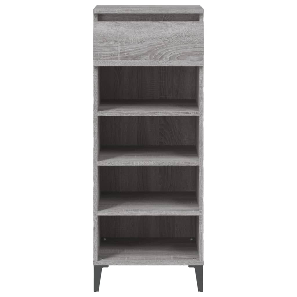 vidaXL Shoe Rack Grey Sonoma 40x36x105 cm Engineered Wood