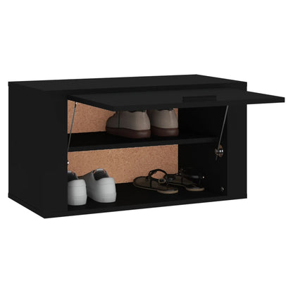 vidaXL Wall-mounted Shoe Cabinet | Black | Engineered wood | Medium
