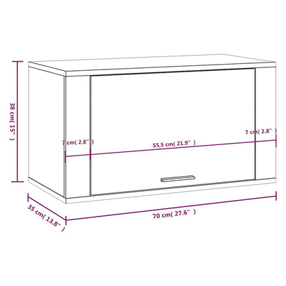 vidaXL Wall-mounted Shoe Cabinet Black 70x35x38 cm Engineered Wood