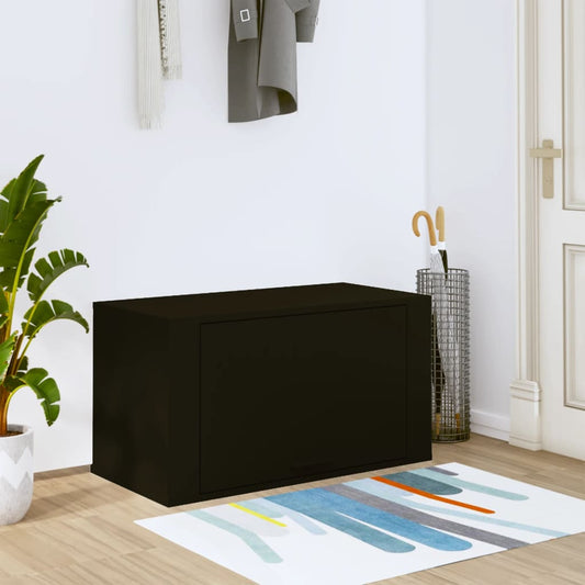 vidaXL Wall-mounted Shoe Cabinet | Black | Engineered wood | Medium