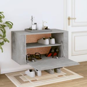 vidaXL Wall-mounted Shoe Cabinet Concrete Grey 70x35x38 cm Engineered Wood