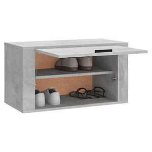 vidaXL Wall-mounted Shoe Cabinet Concrete Grey 70x35x38 cm Engineered Wood