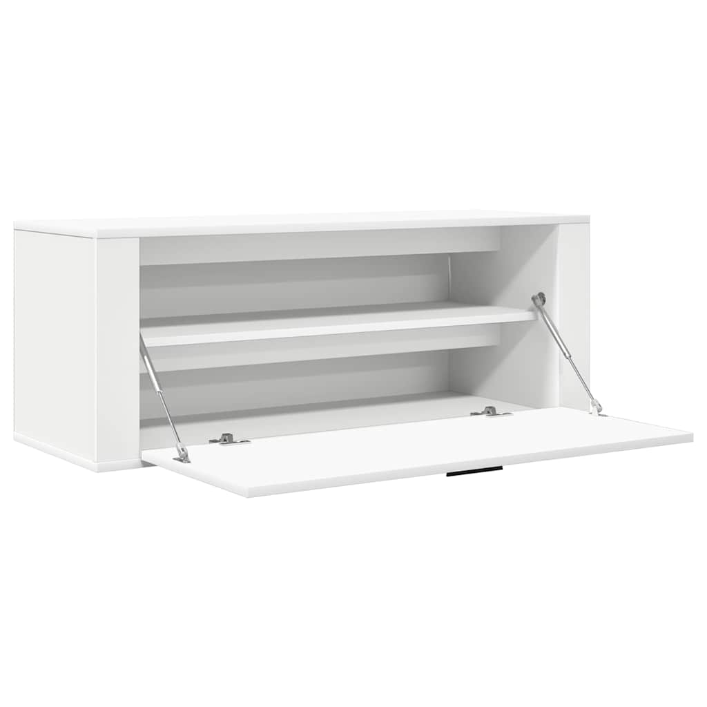 vidaXL Wall Shoe Cabinet White 100x35x38 cm Engineered Wood