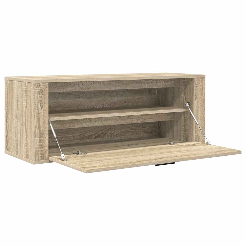 vidaXL Wall Shoe Cabinet Sonoma Oak 100x35x38 cm Engineered Wood