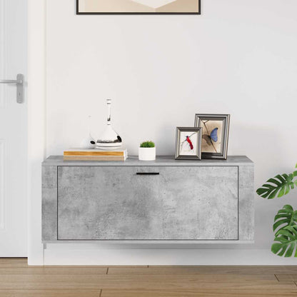 vidaXL Wall Shoe Cabinet Concrete Grey 100x35x38 cm Engineered Wood