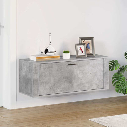 vidaXL Wall Shoe Cabinet Concrete Grey 100x35x38 cm Engineered Wood