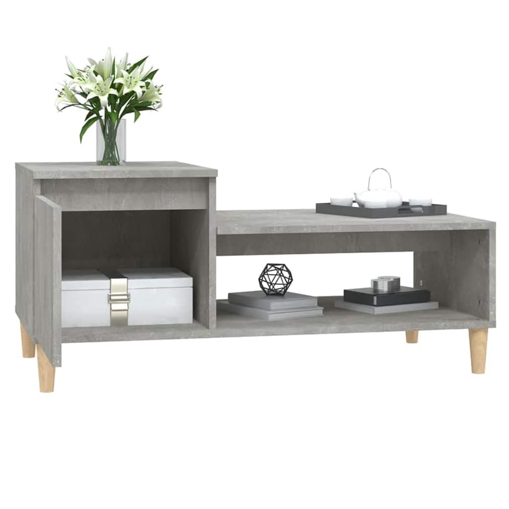 vidaXL Coffee Table Concrete Grey 100x50x45 cm Engineered Wood