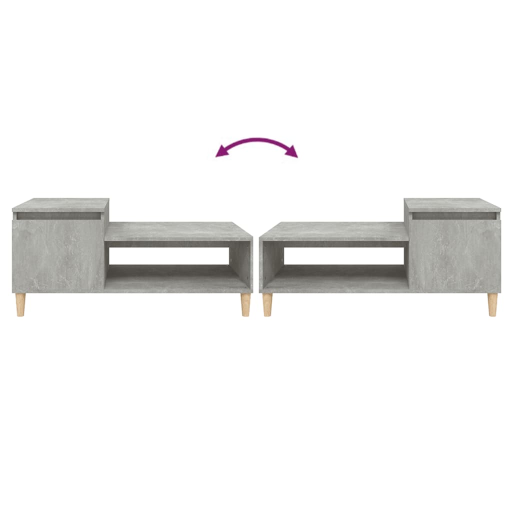vidaXL Coffee Table Concrete Grey 100x50x45 cm Engineered Wood