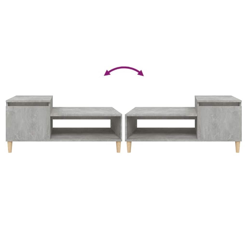 vidaXL Coffee Table Concrete Grey 100x50x45 cm Engineered Wood