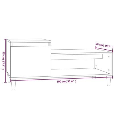 vidaXL Coffee Table Grey Sonoma 100x50x45 cm Engineered Wood