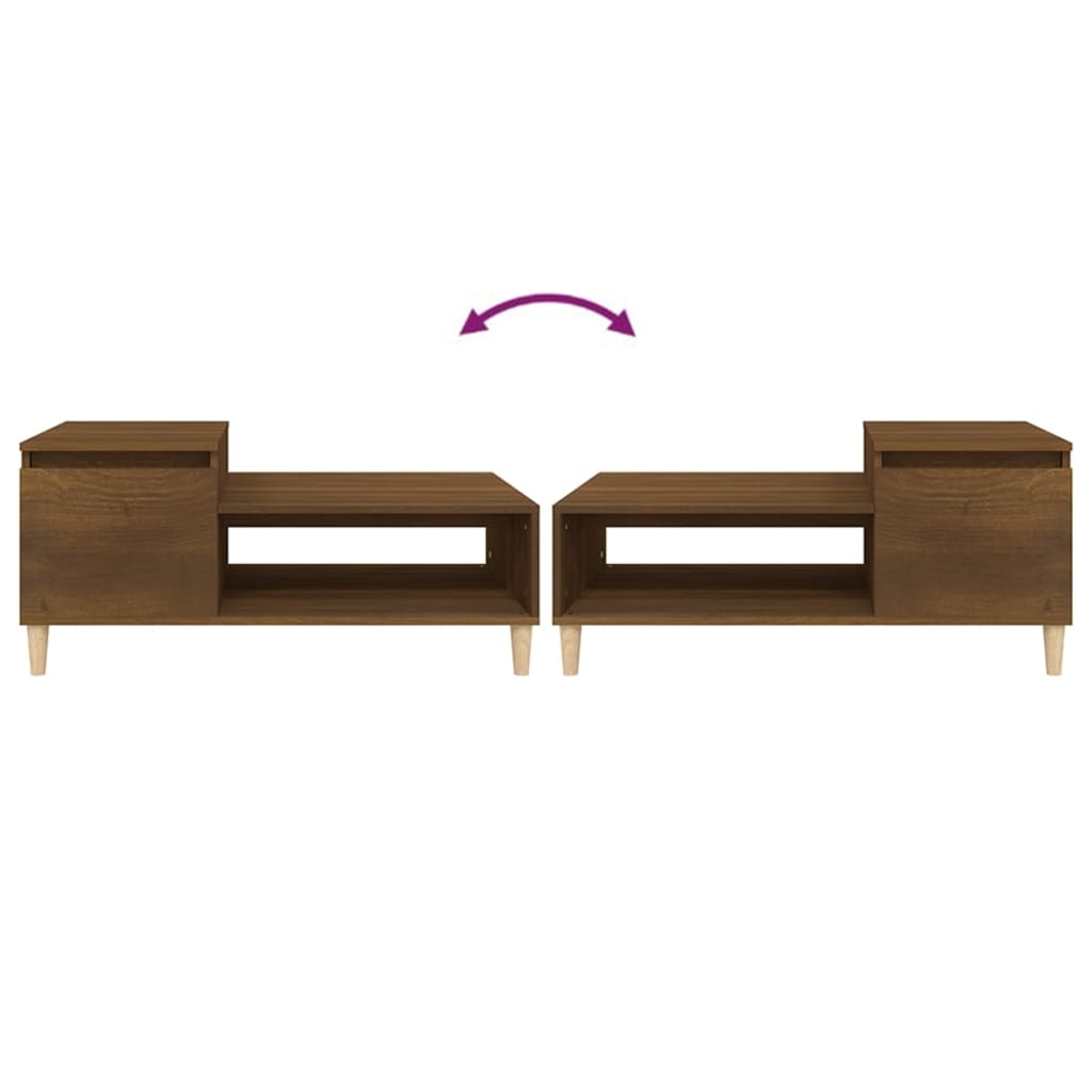 vidaXL Coffee Table Brown Oak 100x50x45 cm Engineered Wood