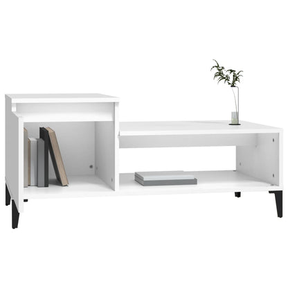 vidaXL Coffee Table White 100x50x45 cm Engineered Wood