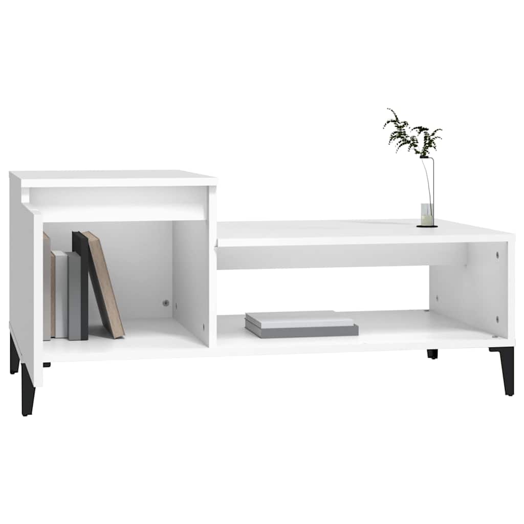 vidaXL Coffee Table White 100x50x45 cm Engineered Wood