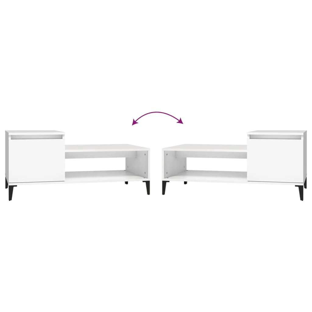 vidaXL Coffee Table White 100x50x45 cm Engineered Wood