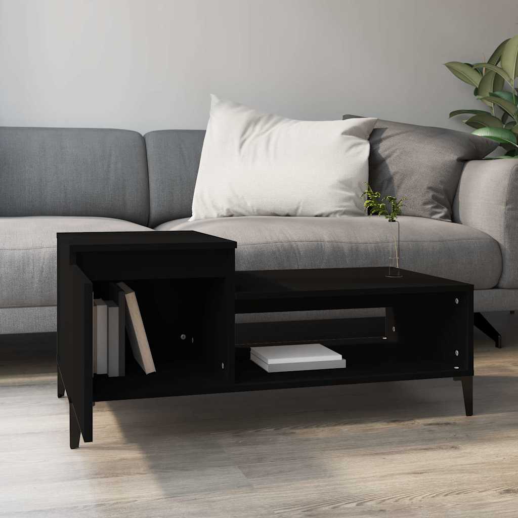 vidaXL Coffee Table Black 100x50x45 cm Engineered Wood