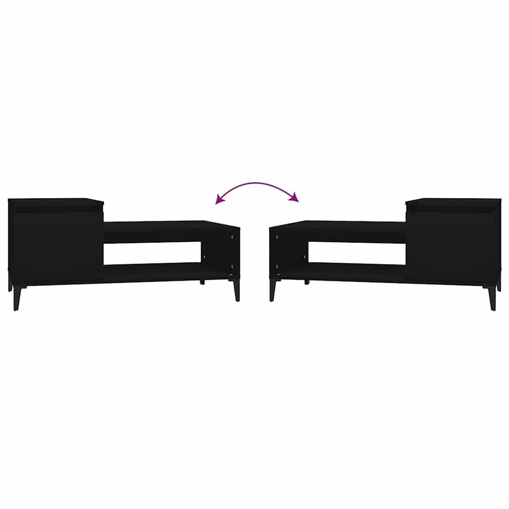 vidaXL Coffee Table Black 100x50x45 cm Engineered Wood