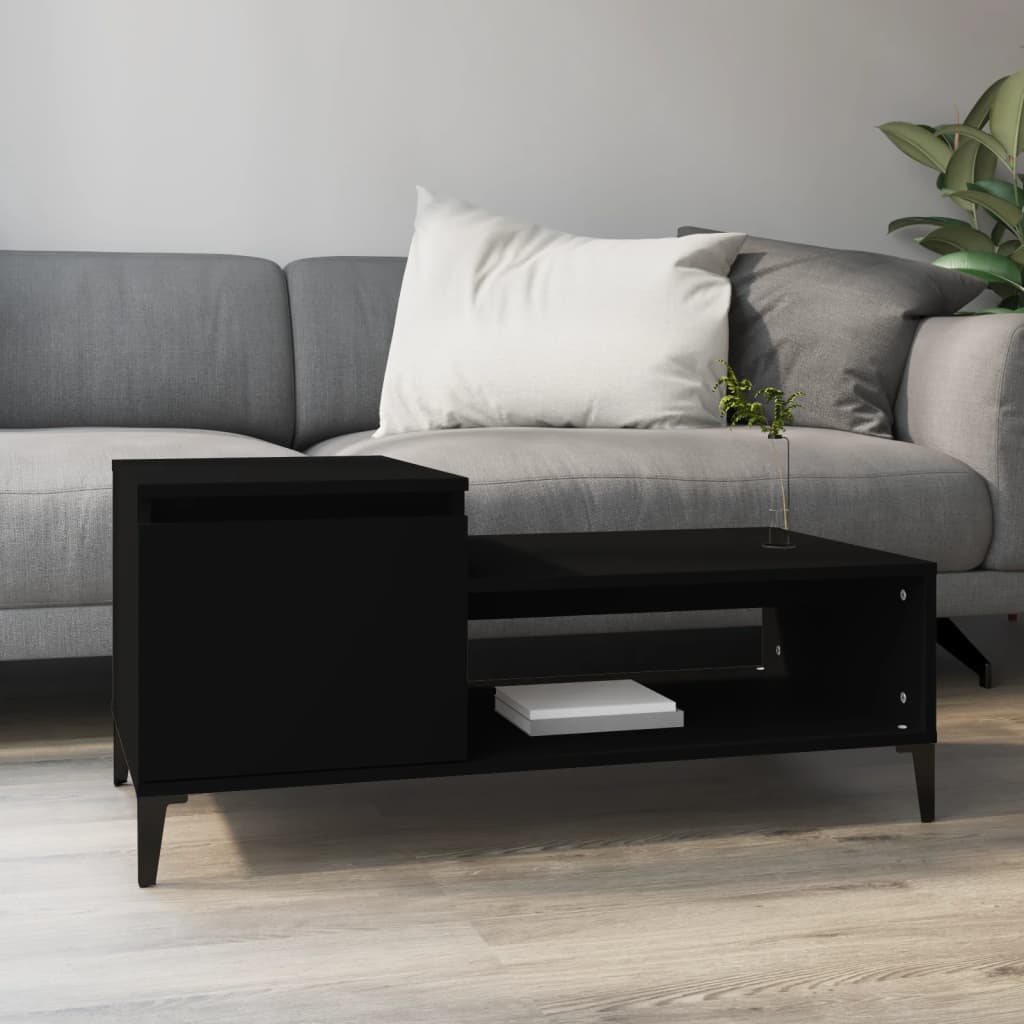 vidaXL Coffee Table | Black | Engineered wood, Metal | Medium | Coffee Table