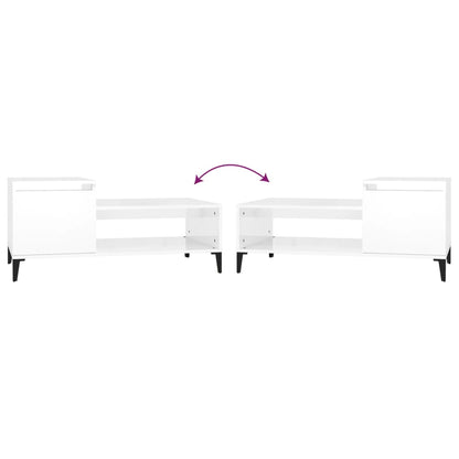 vidaXL Coffee Table High Gloss White 100x50x45 cm Engineered Wood