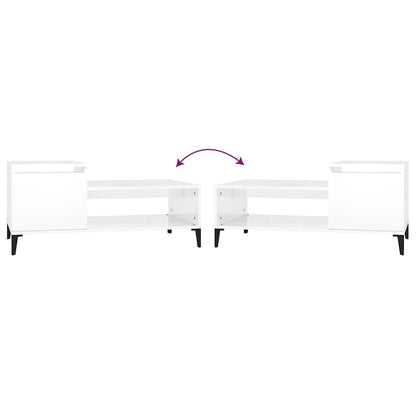 vidaXL Coffee Table High Gloss White 100x50x45 cm Engineered Wood