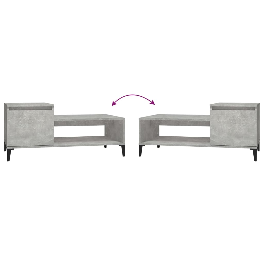 vidaXL Coffee Table Concrete Grey 100x50x45 cm Engineered Wood