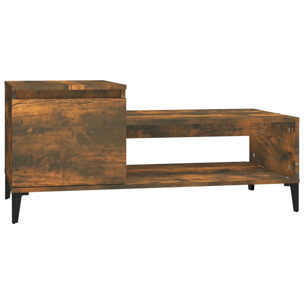 vidaXL Coffee Table Smoked Oak 100x50x45 cm Engineered Wood
