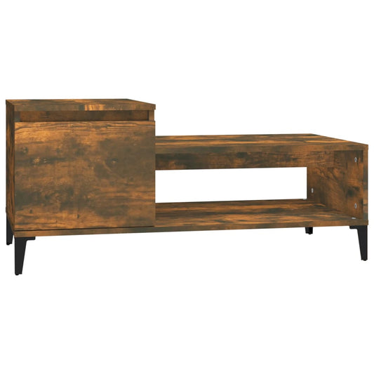 vidaXL Coffee Table Smoked Oak 100x50x45 cm Engineered Wood
