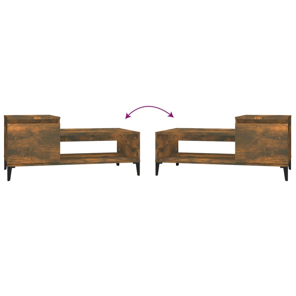 vidaXL Coffee Table Smoked Oak 100x50x45 cm Engineered Wood