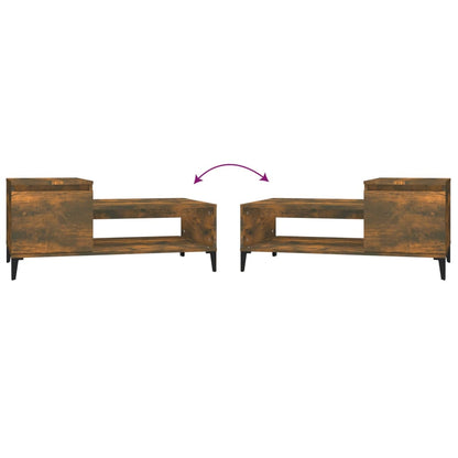 vidaXL Coffee Table Smoked Oak 100x50x45 cm Engineered Wood