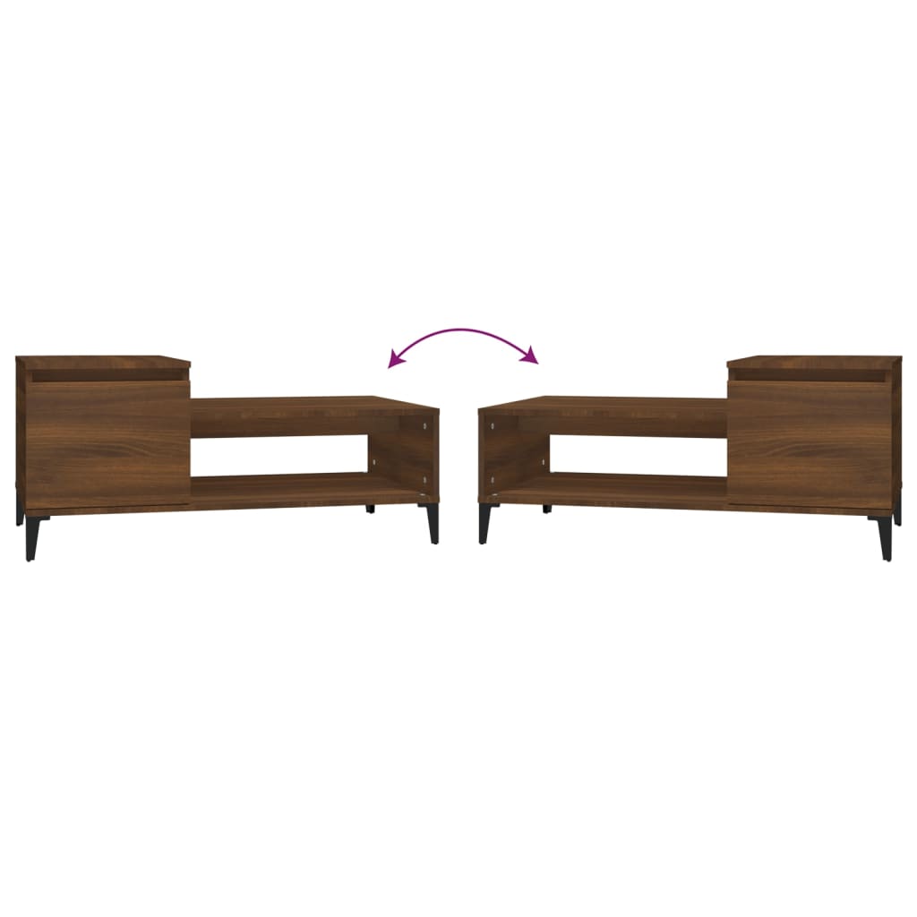 vidaXL Coffee Table Brown Oak 100x50x45 cm Engineered Wood