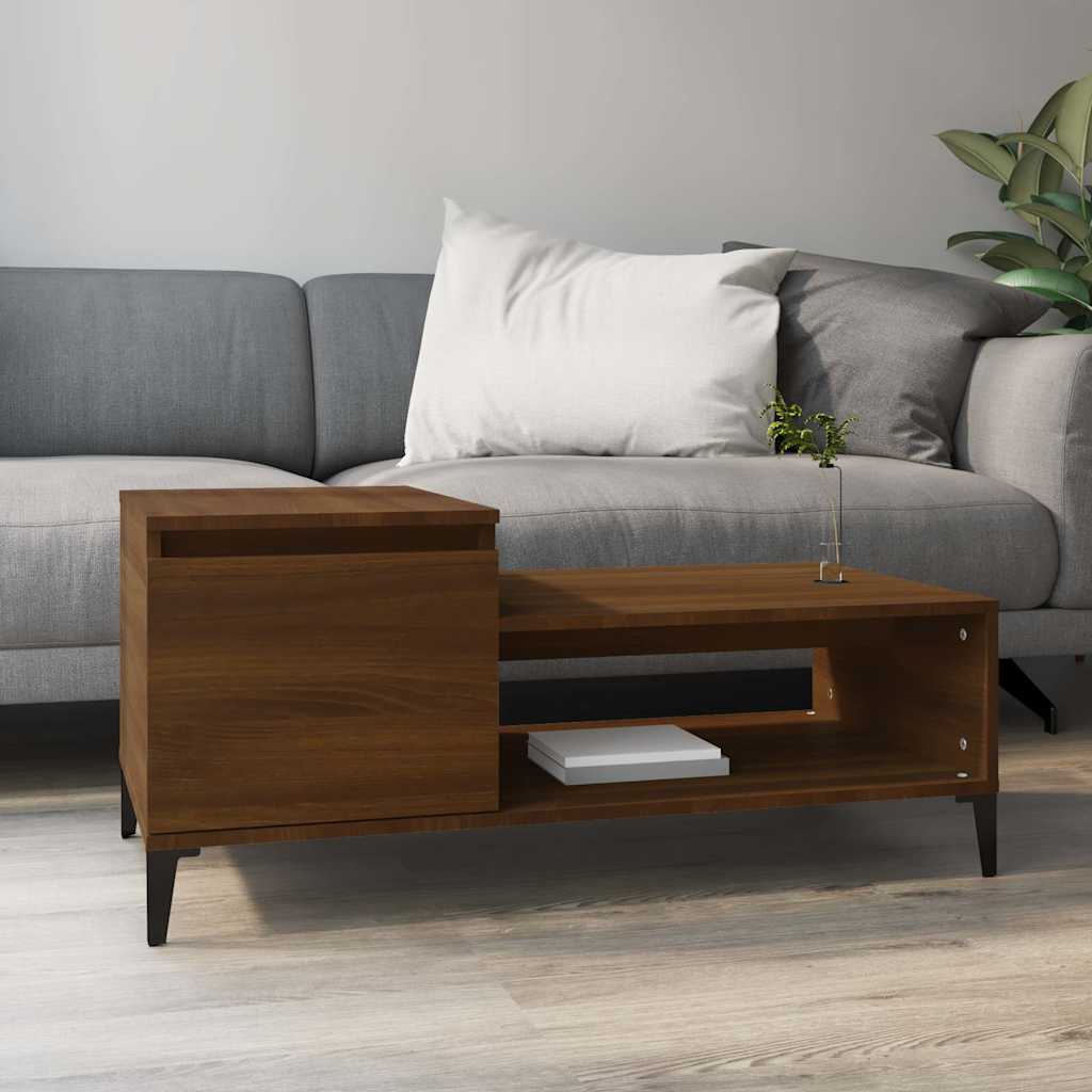 vidaXL Coffee Table Brown Oak 100x50x45 cm Engineered Wood