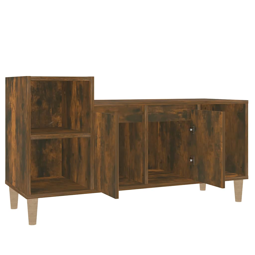 vidaXL TV Cabinet Smoked Oak 100x35x55 cm Engineered Wood