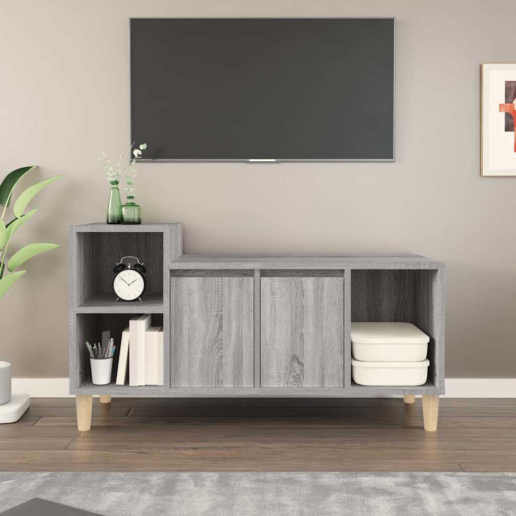 vidaXL TV Cabinet Grey Sonoma 100x35x55 cm Engineered Wood