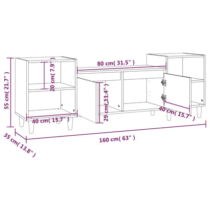 vidaXL TV Cabinet Concrete Grey 160x35x55 cm Engineered Wood