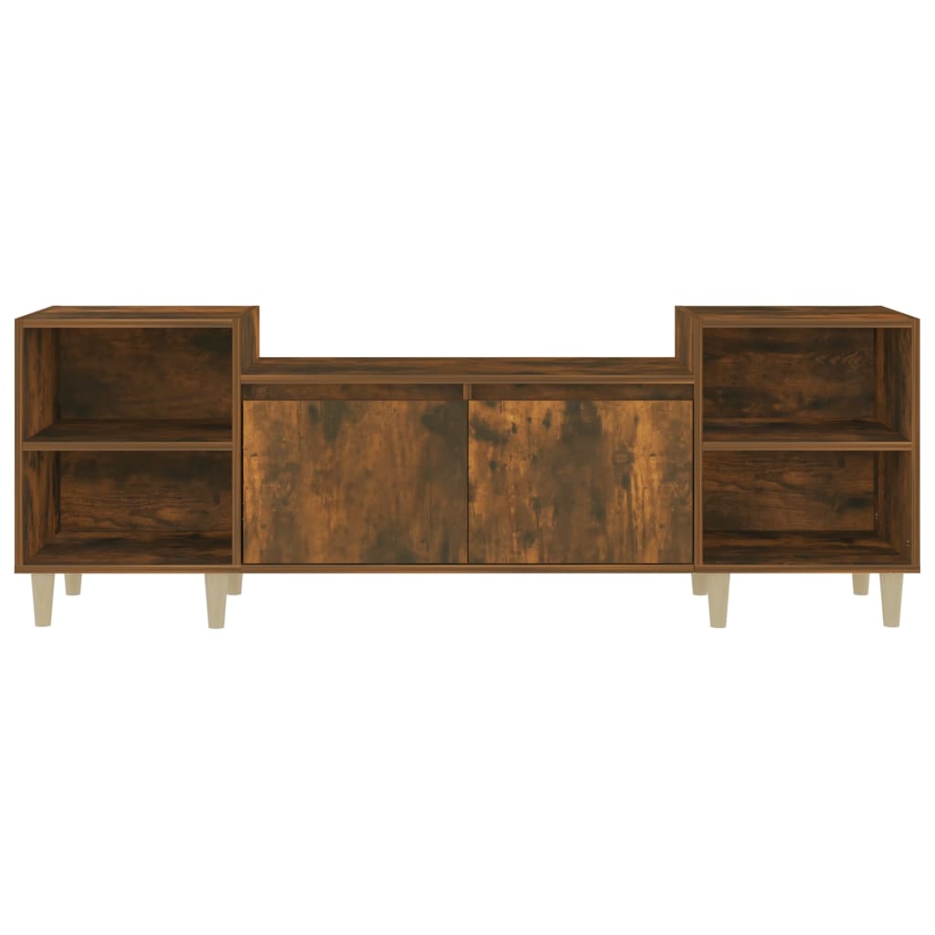 vidaXL TV Cabinet Smoked Oak 160x35x55 cm Engineered Wood
