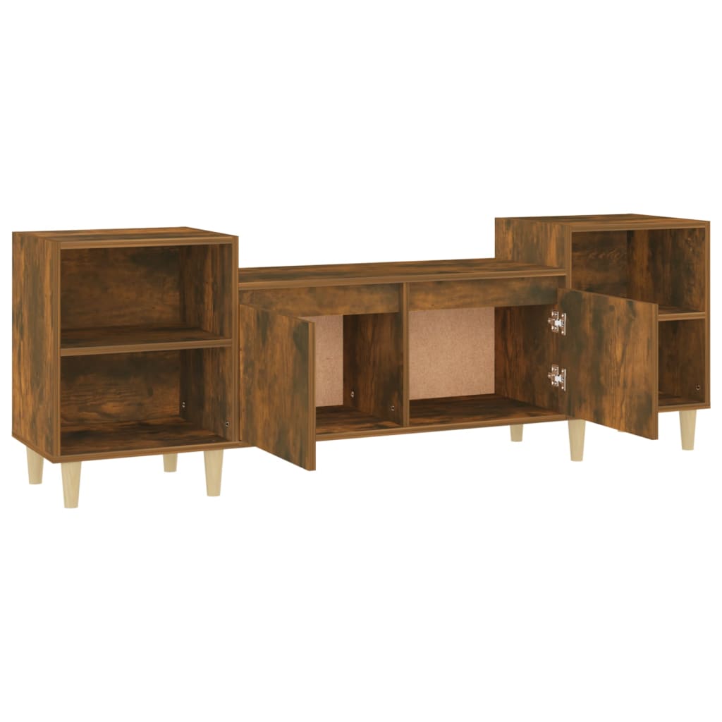 vidaXL TV Cabinet Smoked Oak 160x35x55 cm Engineered Wood
