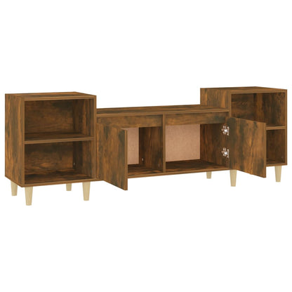 vidaXL TV Cabinet Smoked Oak 160x35x55 cm Engineered Wood
