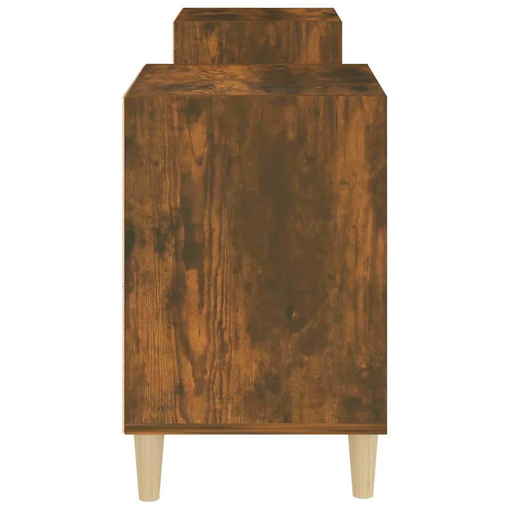 vidaXL TV Cabinet Smoked Oak 160x35x55 cm Engineered Wood