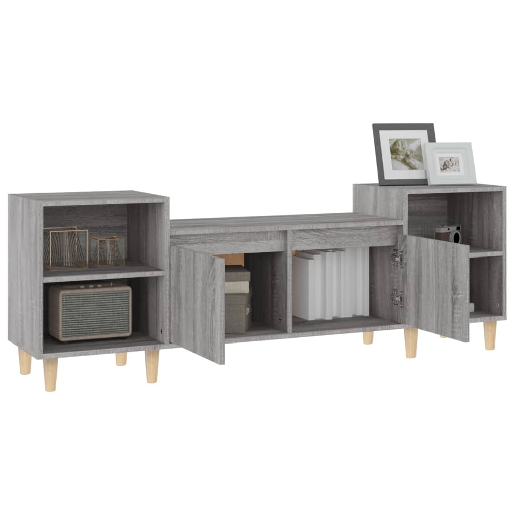 vidaXL TV Cabinet Grey Sonoma 160x35x55 cm Engineered Wood