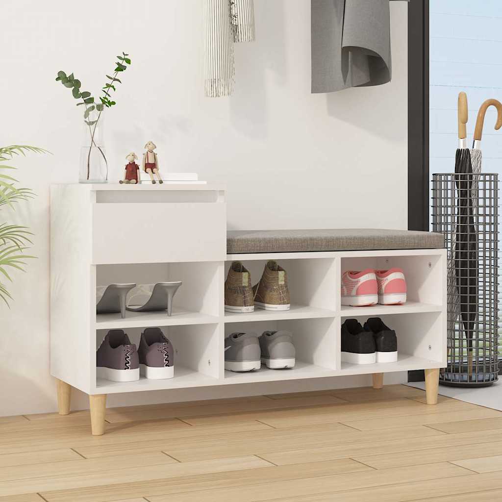 vidaXL Shoe Cabinet White 102x36x60 cm Engineered Wood