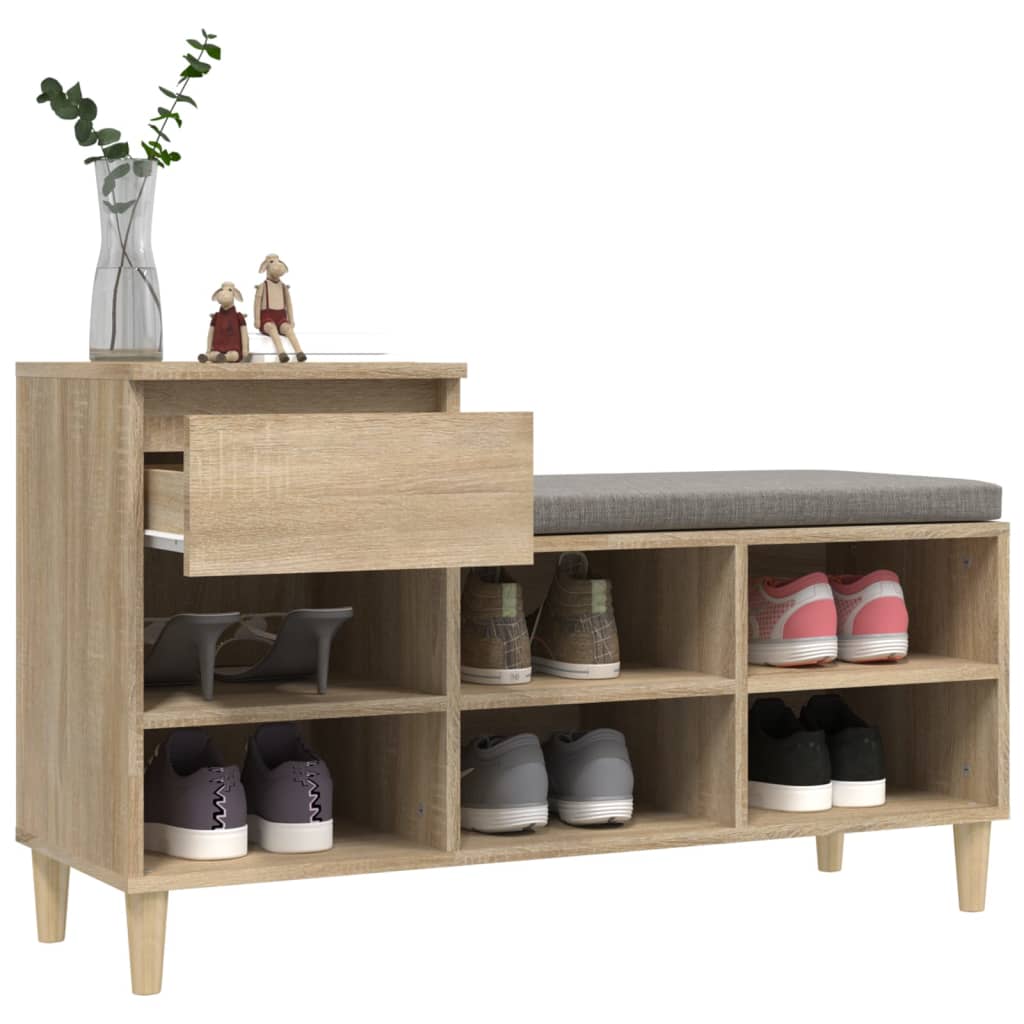 vidaXL Shoe Cabinet Sonoma Oak 102x36x60 cm Engineered Wood