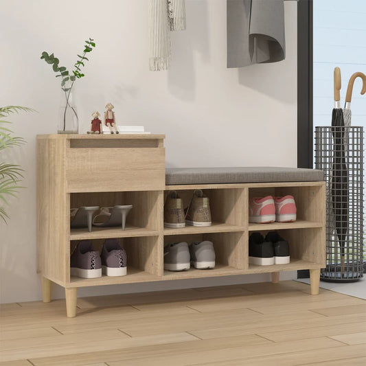 vidaXL Shoe Cabinet Sonoma Oak 102x36x60 cm Engineered Wood