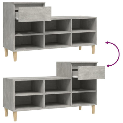 vidaXL Shoe Cabinet Concrete Grey 102x36x60 cm Engineered Wood