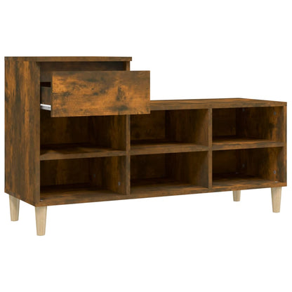 vidaXL Shoe Cabinet Smoked Oak 102x36x60 cm Engineered Wood