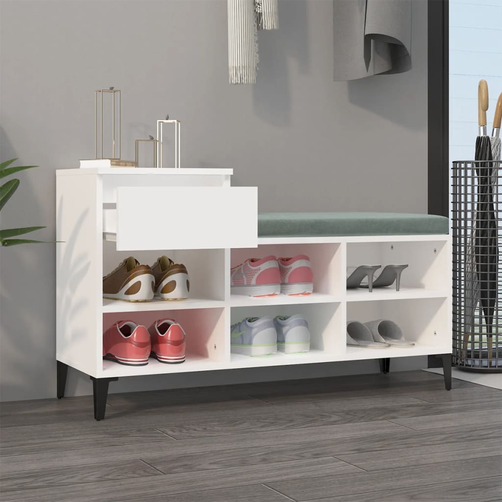 vidaXL Shoe Cabinet White 102x36x60 cm Engineered Wood