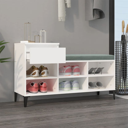 vidaXL Shoe Cabinet White 102x36x60 cm Engineered Wood
