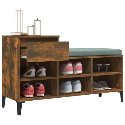 vidaXL Shoe Cabinet Smoked Oak 102x36x60 cm Engineered Wood