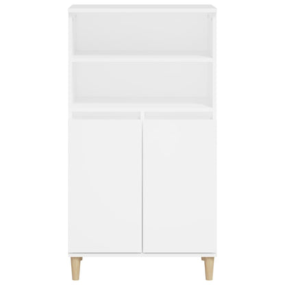 vidaXL Highboard | White | Engineered Wood, Solid Eucalyptus Wood | 110 cm High